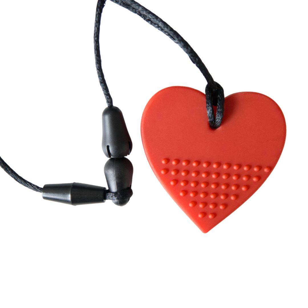 Heart Chew Necklace by The Autistic Innovator The Autistic Innovator Red 