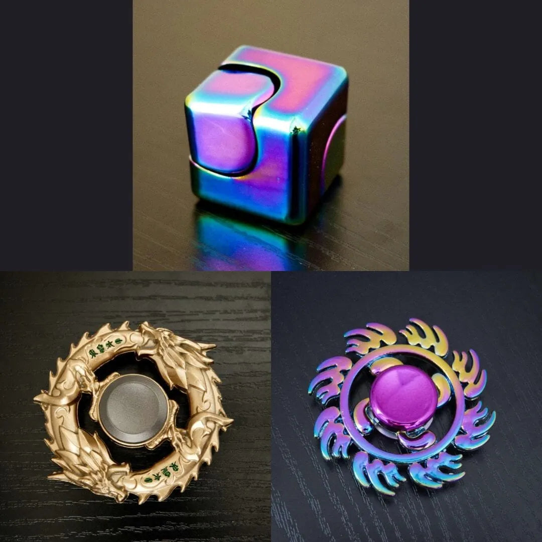 3 Beloved Fidget Spinners Bundle Rainbow Gold Fire
