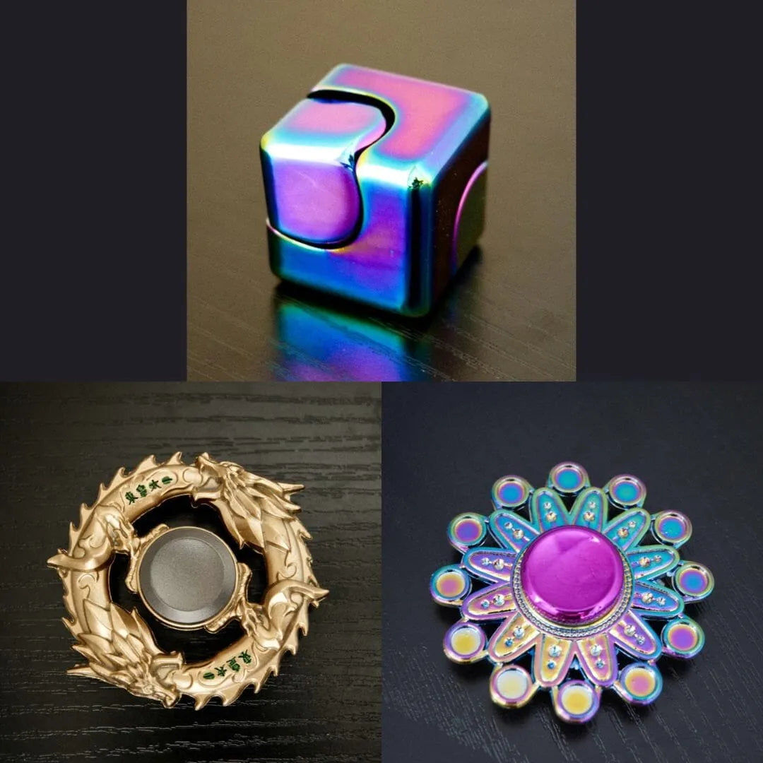 3 Beloved Fidget Spinners Bundle Rainbow Gold Mandala