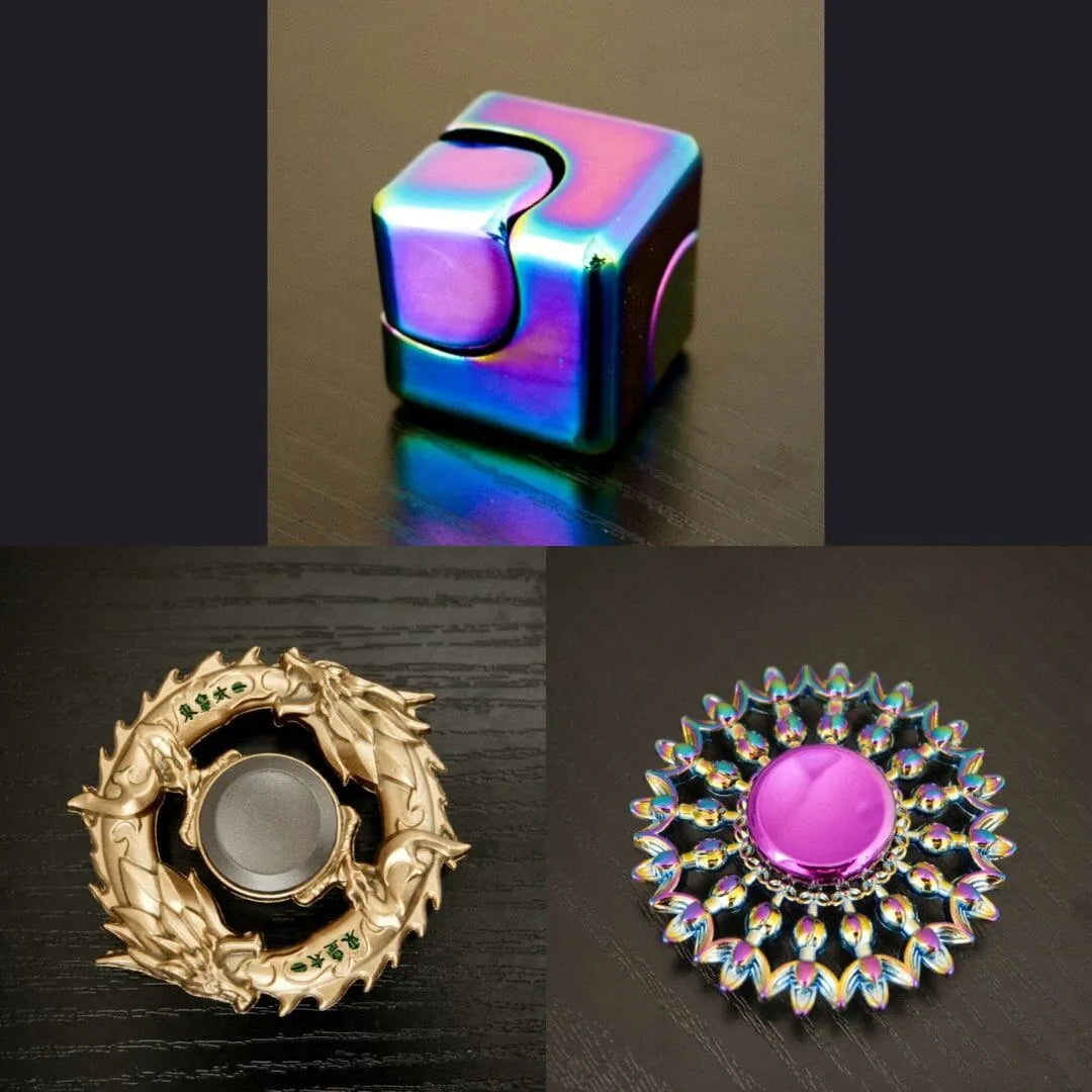 3 Beloved Fidget Spinners Bundle Rainbow Gold Flower Mandala