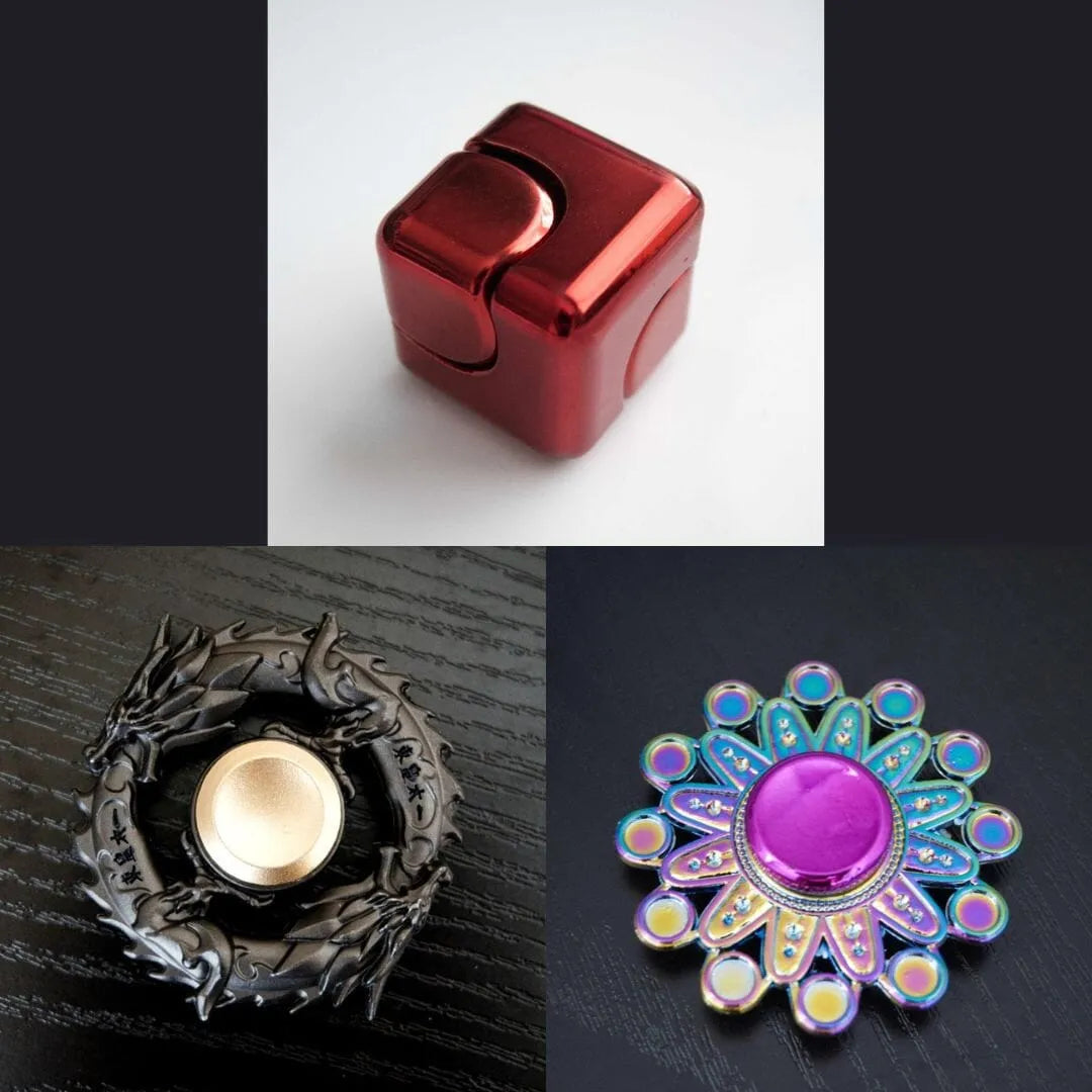 3 Beloved Fidget Spinners Bundle Red Black Mandala