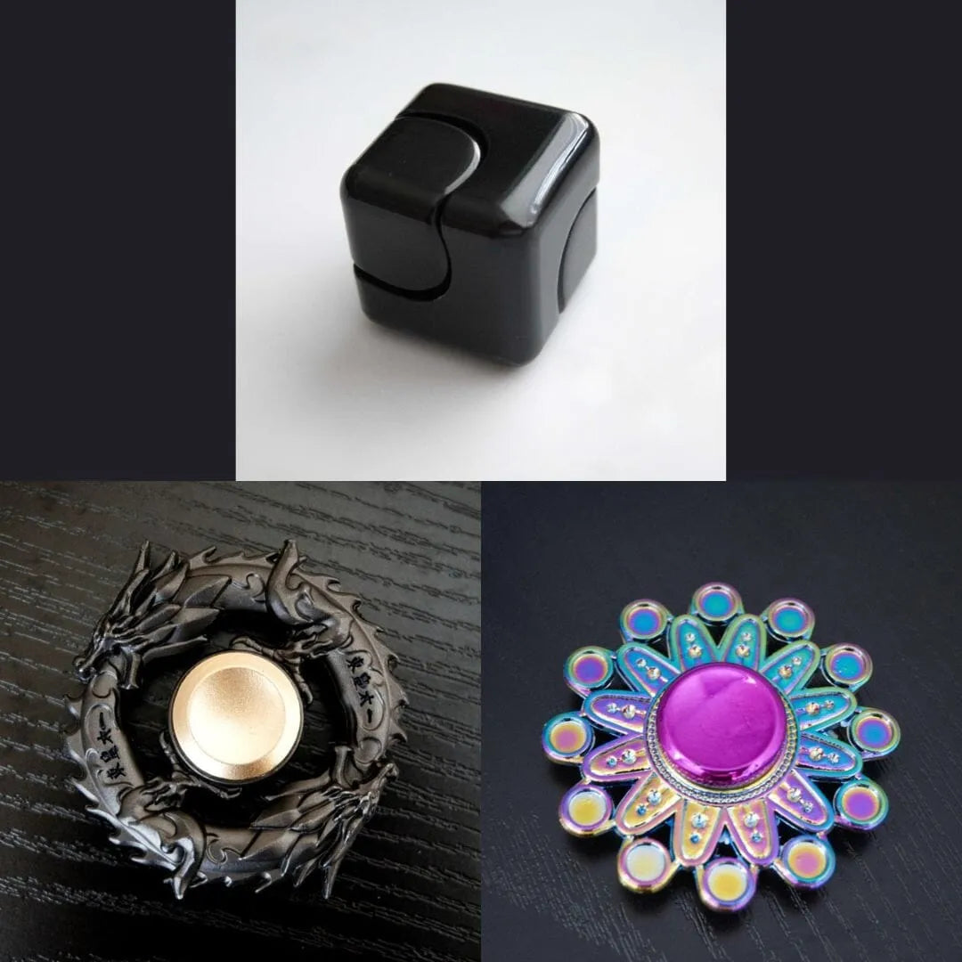 3 Beloved Fidget Spinners Bundle Black Black Mandala