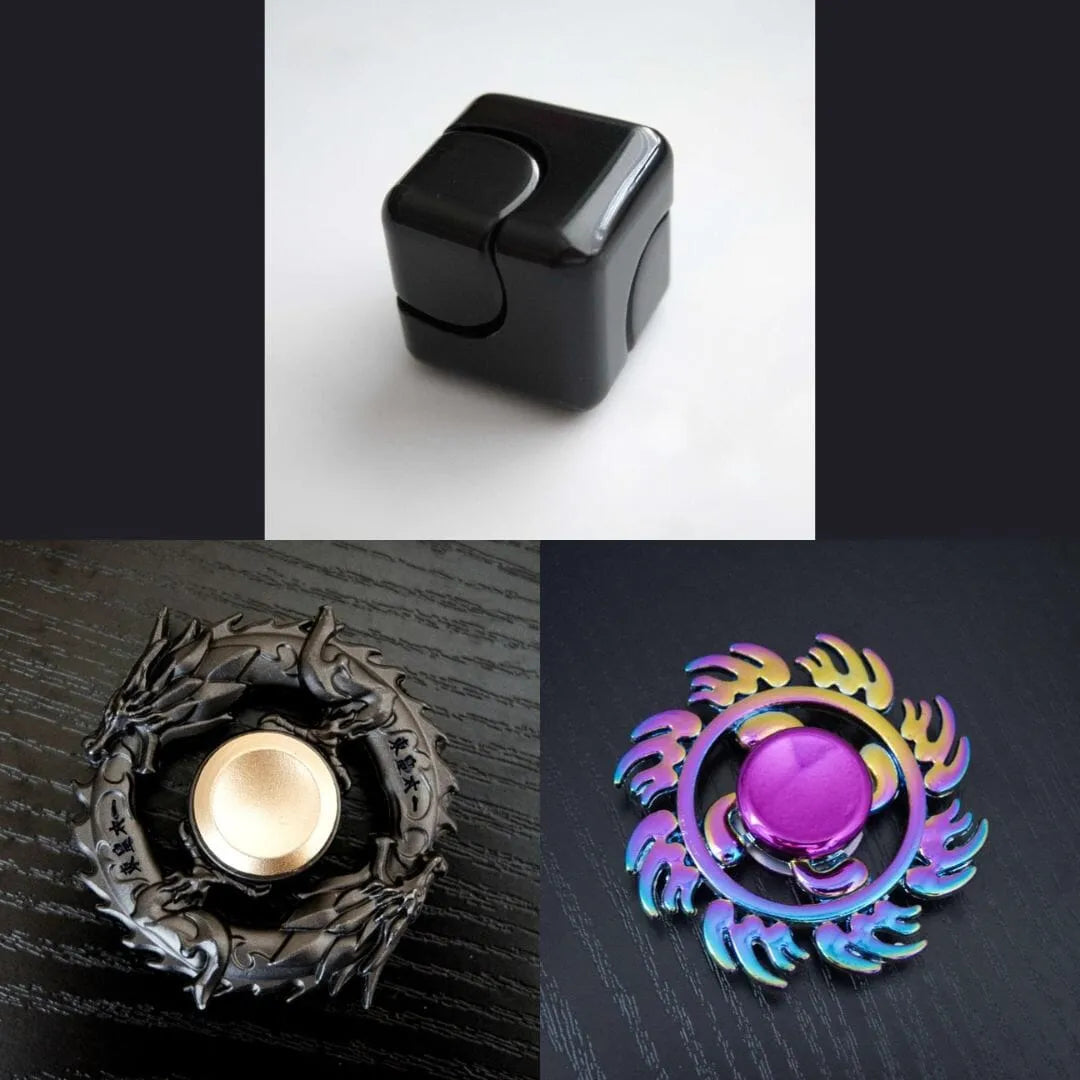 3 Beloved Fidget Spinners Bundle Black Black Fire
