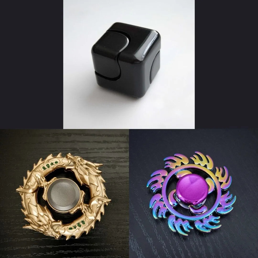 3 Beloved Fidget Spinners Bundle Black Gold Fire