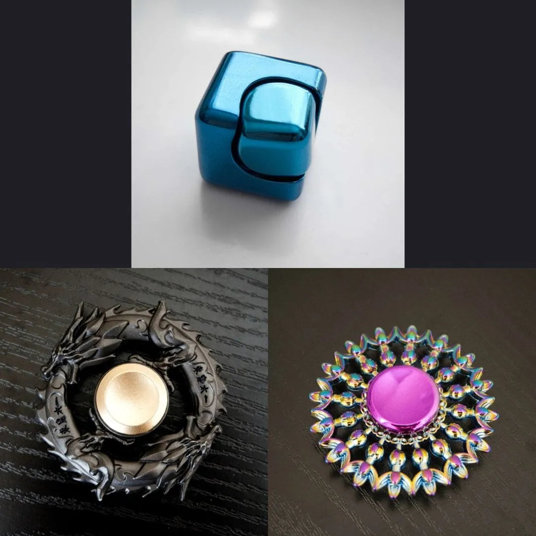 3 Beloved Fidget Spinners Bundle Turquoise Black Flower Mandala