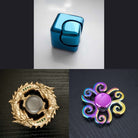 3 Beloved Fidget Spinners Bundle Turquoise Gold Swirl