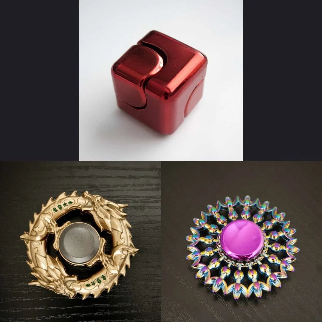 3 Beloved Fidget Spinners Bundle Red Gold Flower Mandala