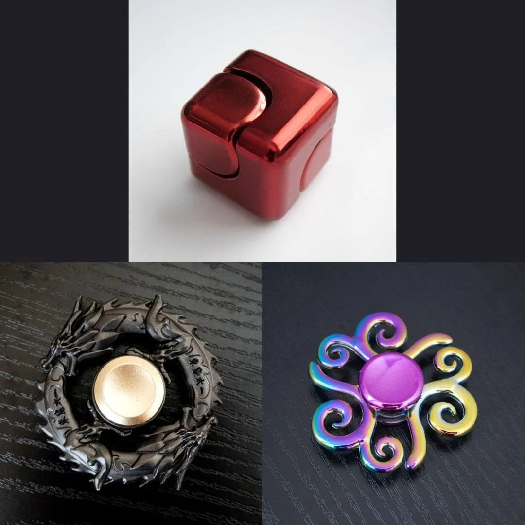 3 Beloved Fidget Spinners Bundle Red Black Swirl