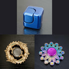 3 Beloved Fidget Spinners Bundle Blue Gold Flower Mandala