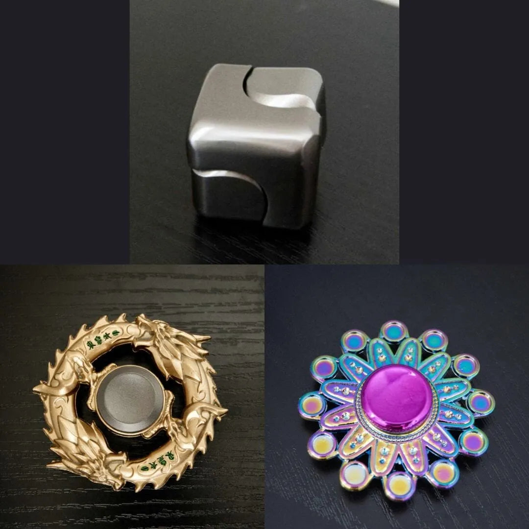 3 Beloved Fidget Spinners Bundle Silver Gold Mandala