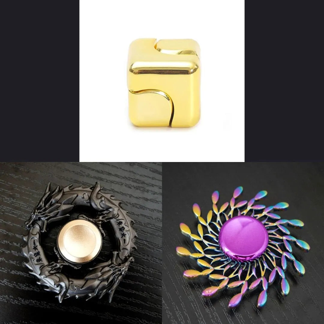 3 Beloved Fidget Spinners Bundle Gold Black Wind