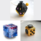 3 Fidgeting Cubes Bundle Galaxy Copper Black & Yellow Multi Color