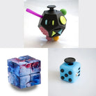3 Fidgeting Cubes Bundle Galaxy Sky Blue Multi Colored