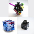 3 Fidgeting Cubes Bundle Galaxy All Black Multi Colored