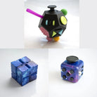 3 Fidgeting Cubes Bundle Blue Galaxy Galaxy Multi Colored