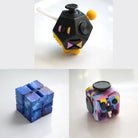 3 Fidgeting Cubes Bundle Blue Galaxy 80’s Retro Black & Yellow Multi Color