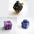3 Fidgeting Cubes Bundle Purple Galaxy Galaxy Black & Yellow Multi Color