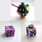 3 Fidgeting Cubes Bundle Purple Galaxy 80’s Retro Multi Colored