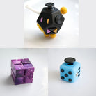 3 Fidgeting Cubes Bundle Purple Galaxy Sky Blue Black & Yellow Multi Color