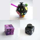 3 Fidgeting Cubes Bundle Purple Galaxy All Black Multi Colored