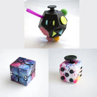 3 Fidgeting Cubes Bundle Galaxy (Weighted) Paint Splatter Multi Colored
