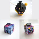 3 Fidgeting Cubes Bundle Galaxy (Weighted) 80’s Retro Black & Yellow Multi Color