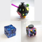 3 Fidgeting Cubes Bundle Blue (Weighted) 80’s Retro Multi Colored