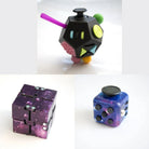 3 Fidgeting Cubes Bundle Purple (Weighted) Galaxy Multi Colored