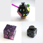3 Fidgeting Cubes Bundle Purple (Weighted) All Black Multi Colored