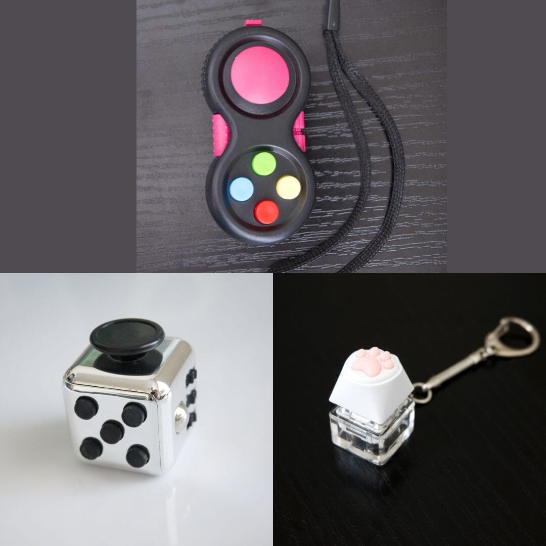 3 Bestselling Fidgets Bundle Metallic Silver Pink 