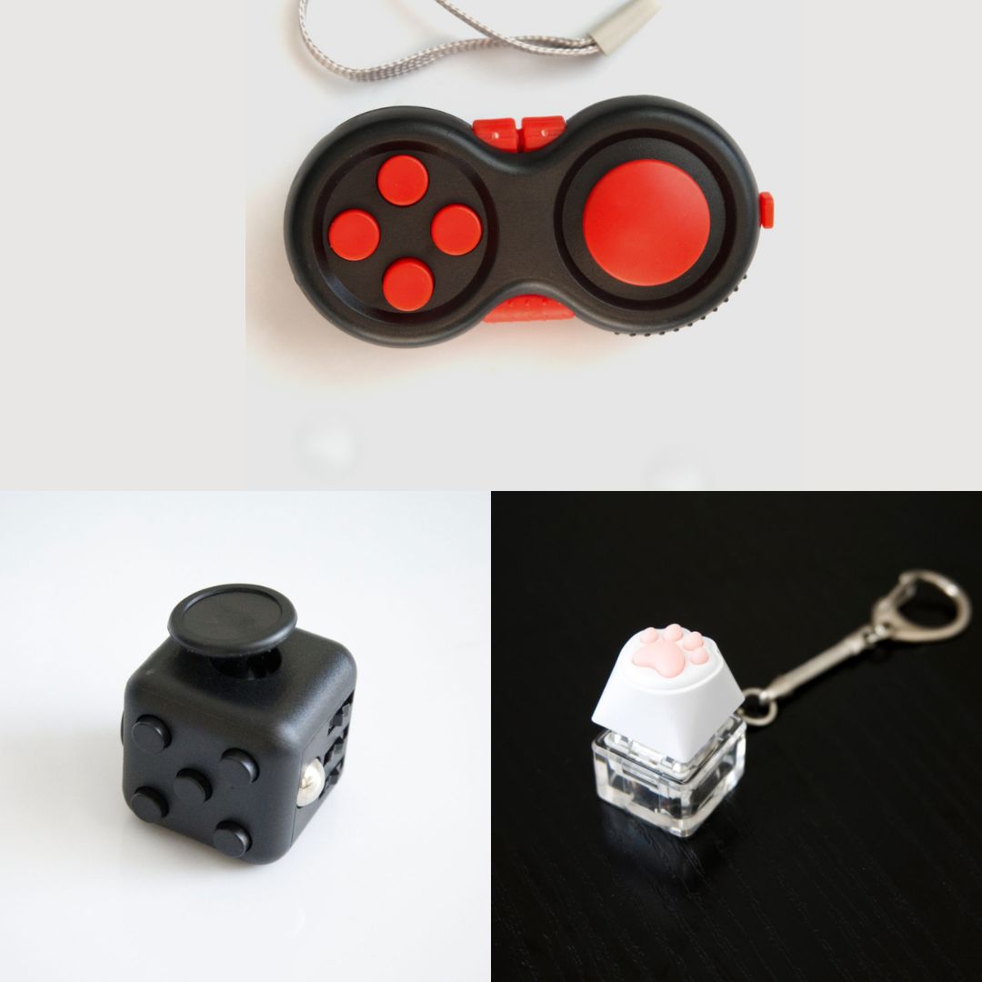 3 Bestselling Fidgets Bundle All Black Red 
