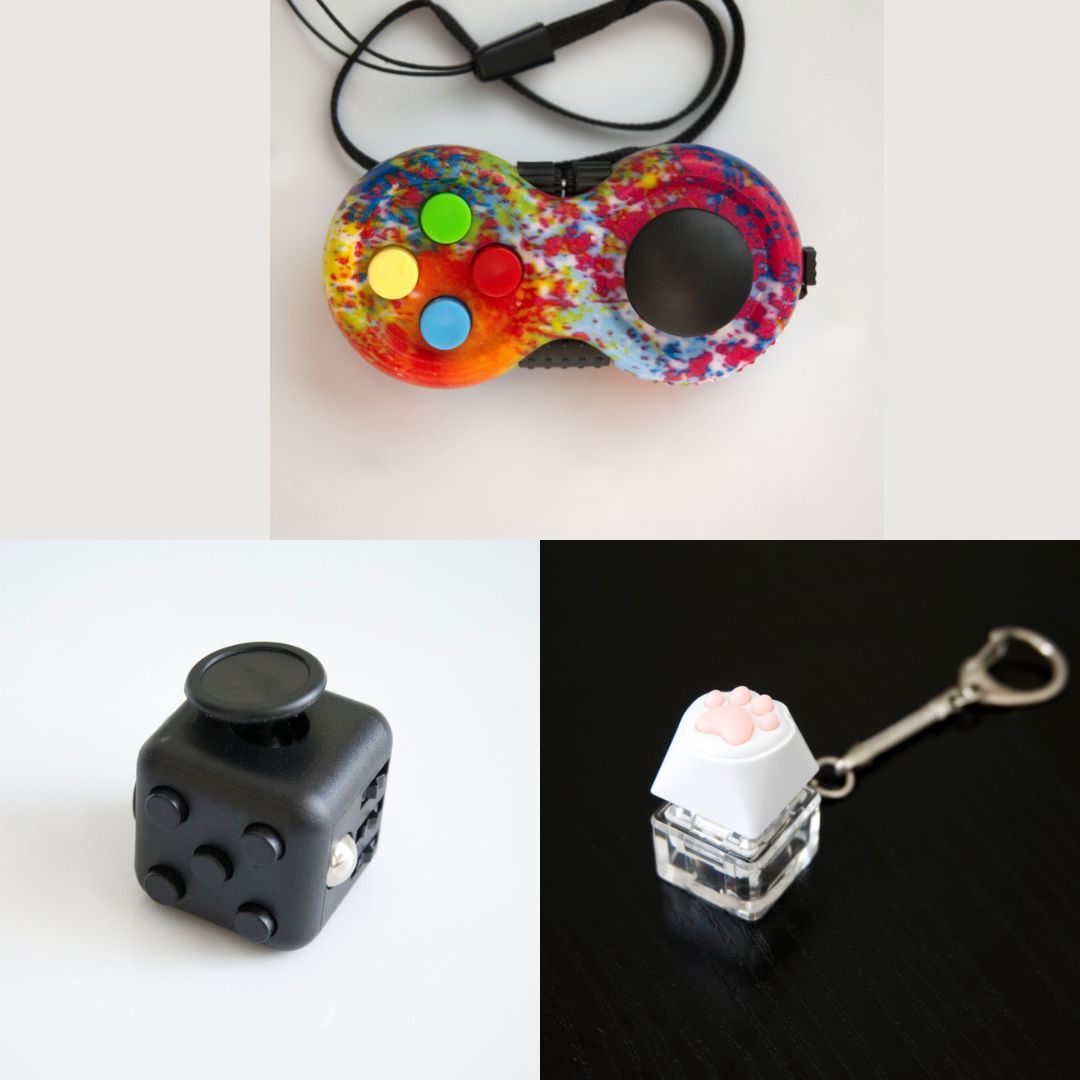 3 Bestselling Fidgets Bundle All Black Paint Splatter 