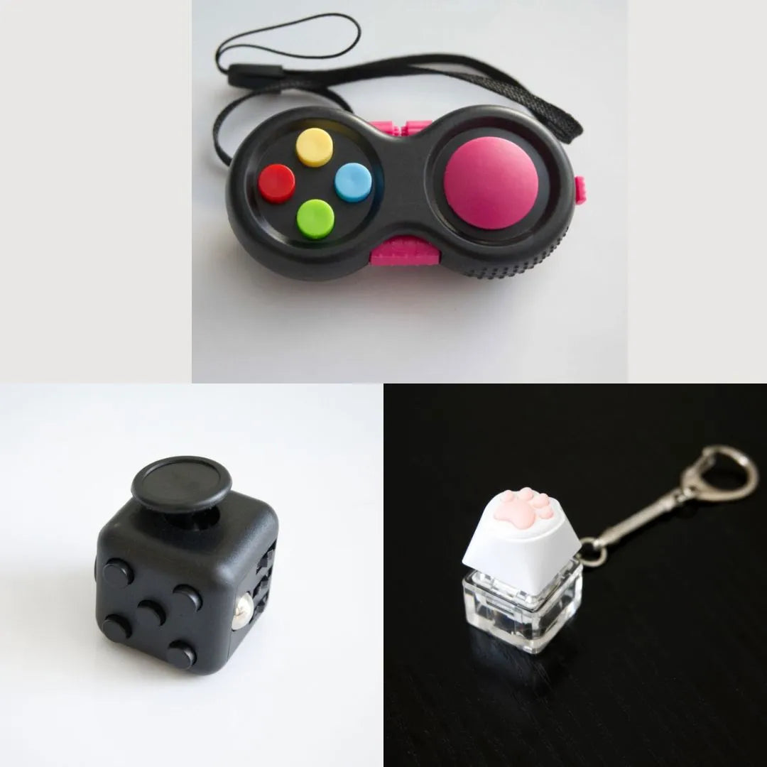 3 Bestselling Fidgets Bundle All Black Pink 