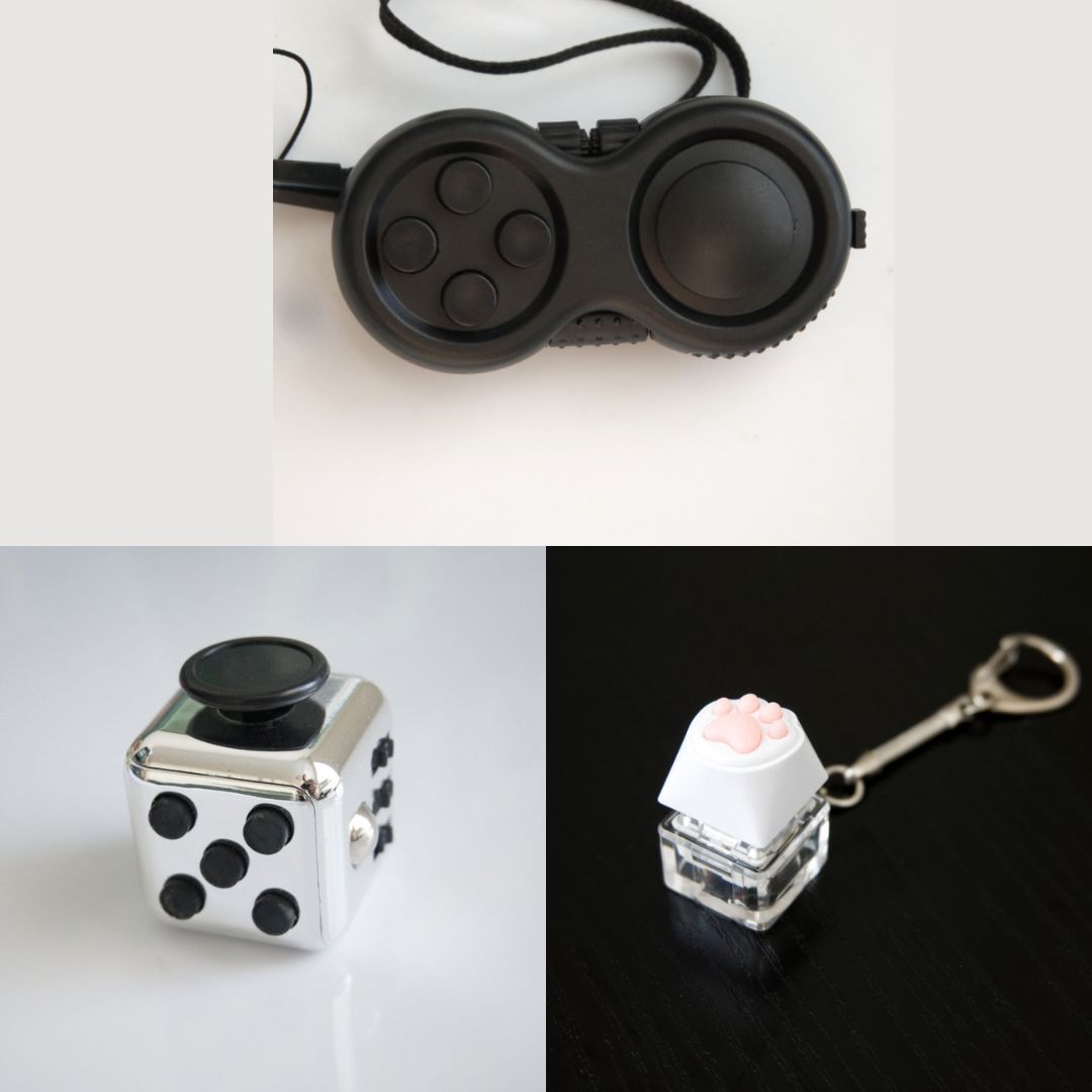 3 Bestselling Fidgets Bundle Metallic Silver All Black 