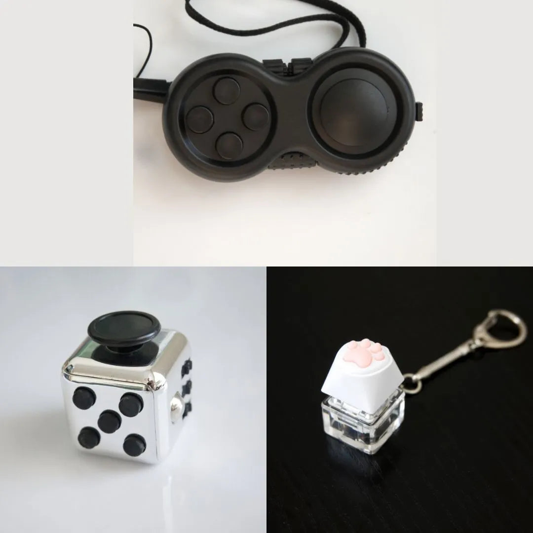 3 Bestselling Fidgets Bundle Metallic Silver All Black 