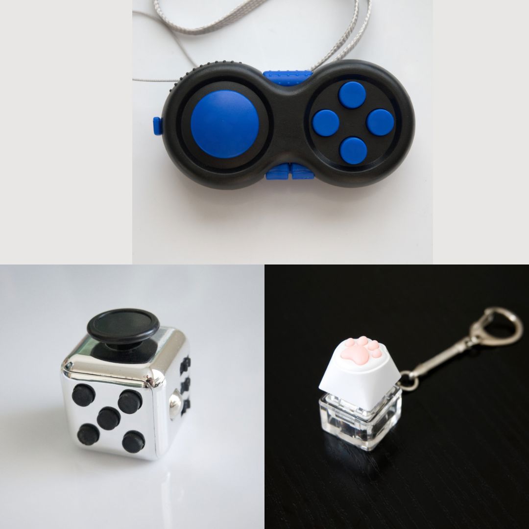 3 Bestselling Fidgets Bundle Metallic Silver Blue 