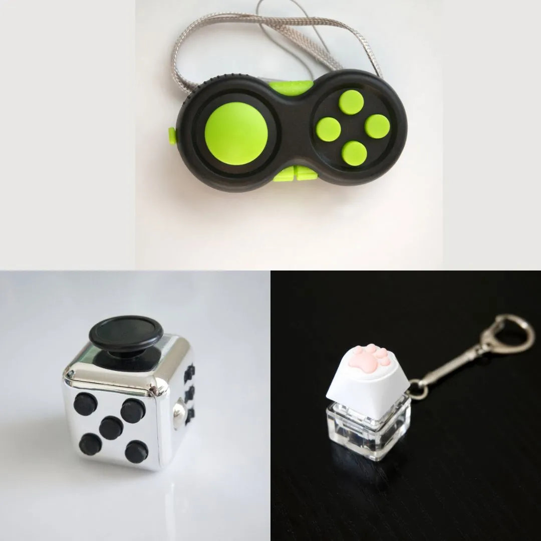3 Bestselling Fidgets Bundle Metallic Silver Green 