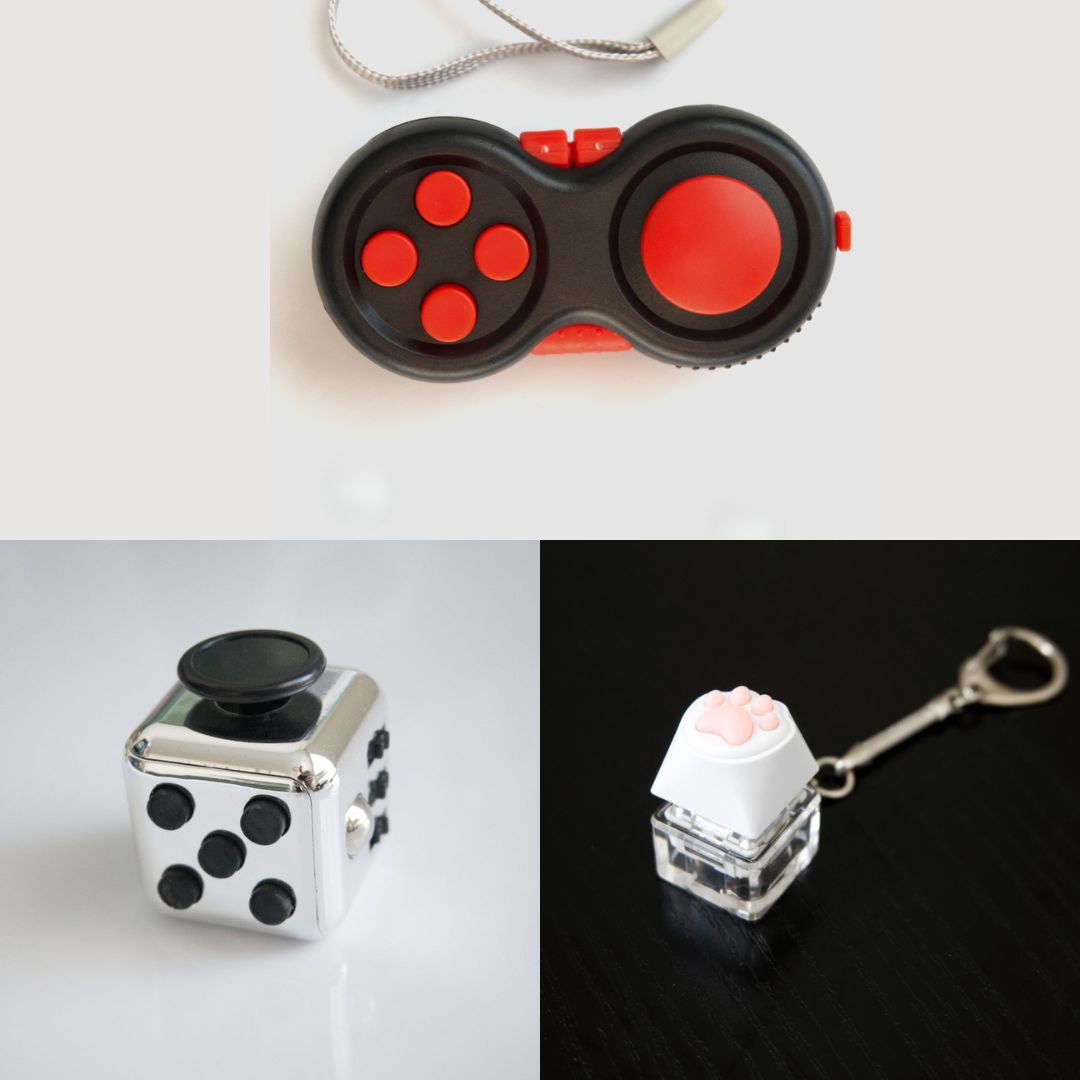 3 Bestselling Fidgets Bundle Metallic Silver Red 