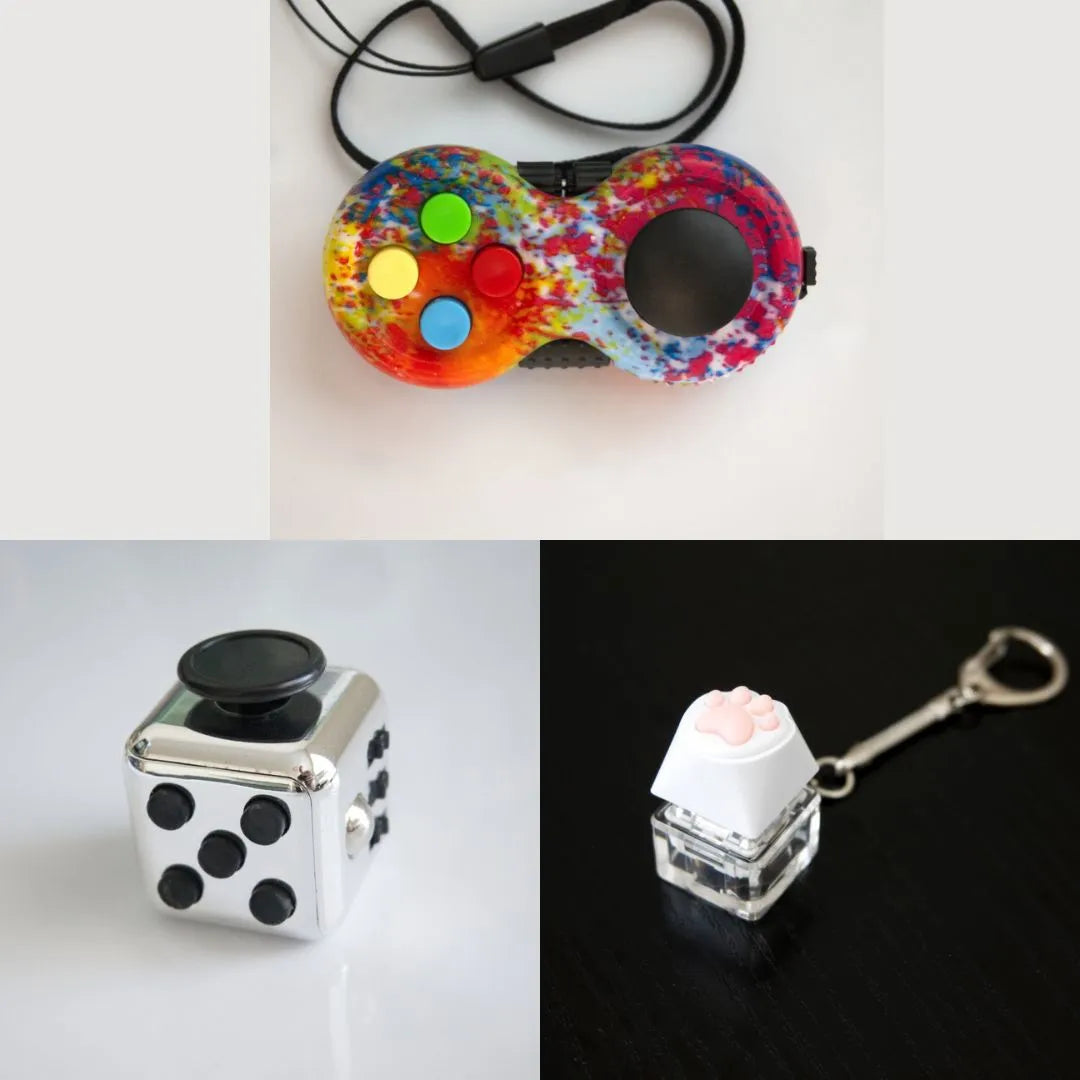 3 Bestselling Fidgets Bundle Metallic Silver Paint Splatter 