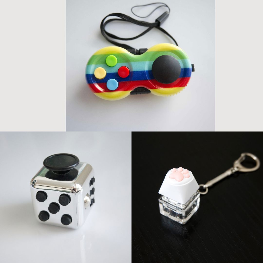 3 Bestselling Fidgets Bundle Metallic Silver Rainbow 