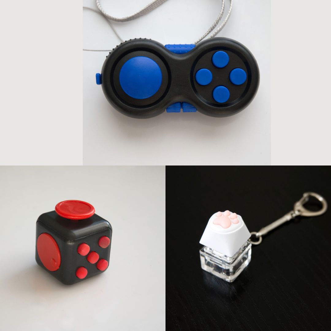 3 Bestselling Fidgets Bundle Red & Black Blue 