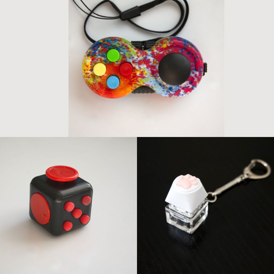 3 Bestselling Fidgets Bundle Red & Black Paint Splatter 