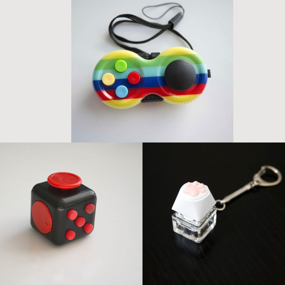 3 Bestselling Fidgets Bundle Red & Black Rainbow 