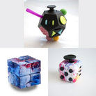 3 Fidgeting Cubes Bundle Galaxy Paint Splatter Multi Colored