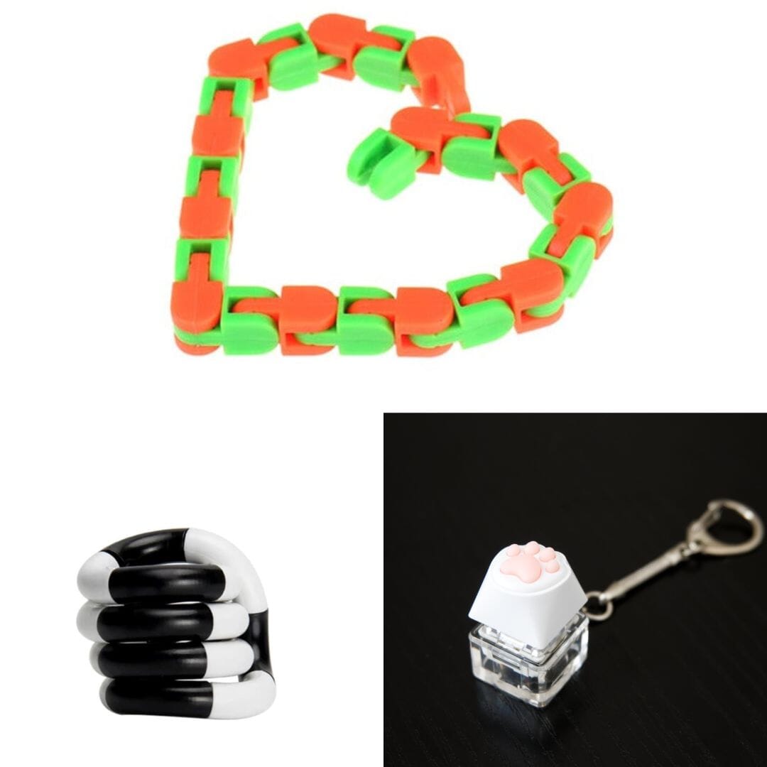 3 Fidget Toys Bundle (choose your colors) The Autistic Innovator Green & Orange Black and white 