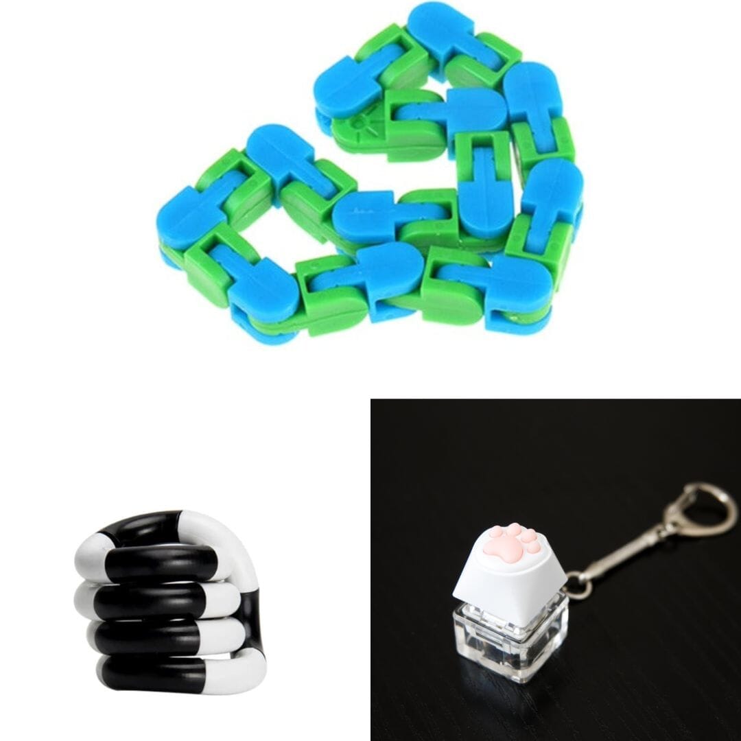 3 Fidget Toys Bundle (choose your colors) The Autistic Innovator Blue & Green Black and white 