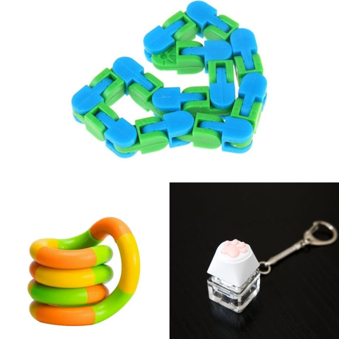 3 Fidget Toys Bundle (choose your colors) The Autistic Innovator Blue & Green Green yellow orange 