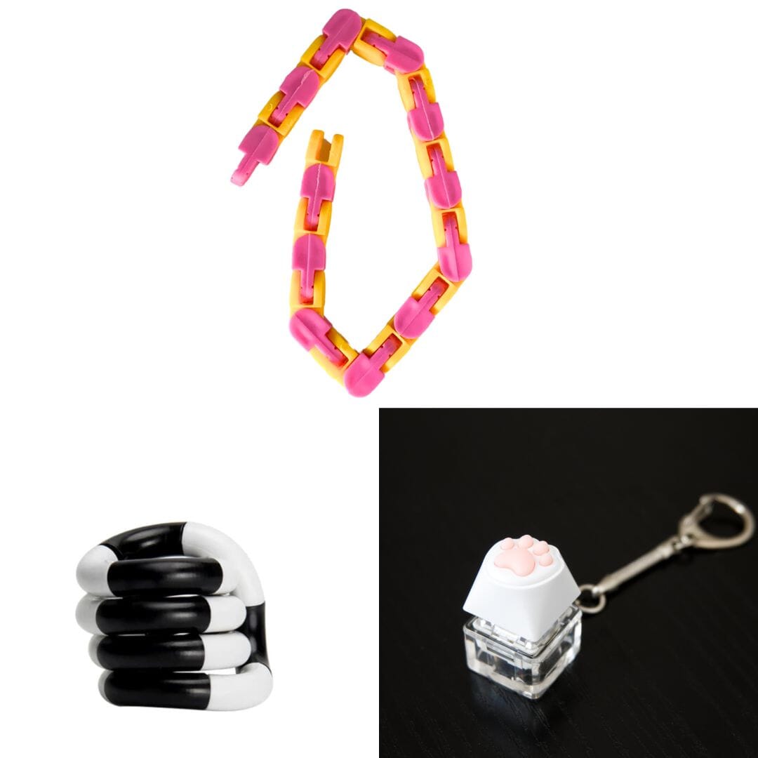 3 Fidget Toys Bundle (choose your colors) The Autistic Innovator Pink & Orange Black and white 