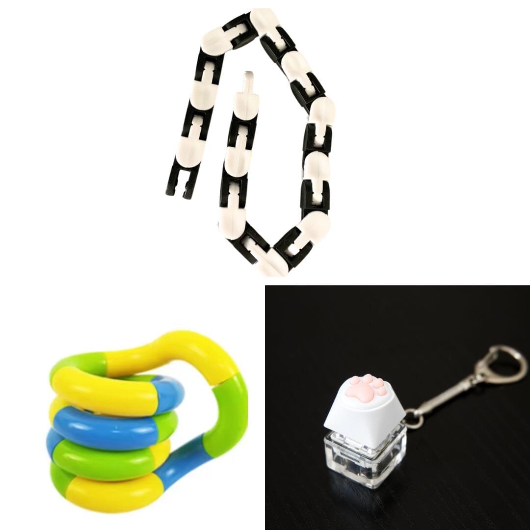 3 Fidget Toys Bundle (choose your colors) The Autistic Innovator Black & White Yellow green blue 