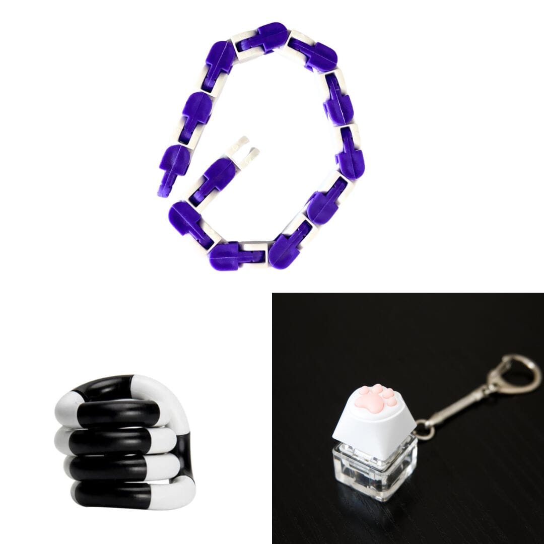 3 Fidget Toys Bundle (choose your colors) The Autistic Innovator Purple & White Black and white 